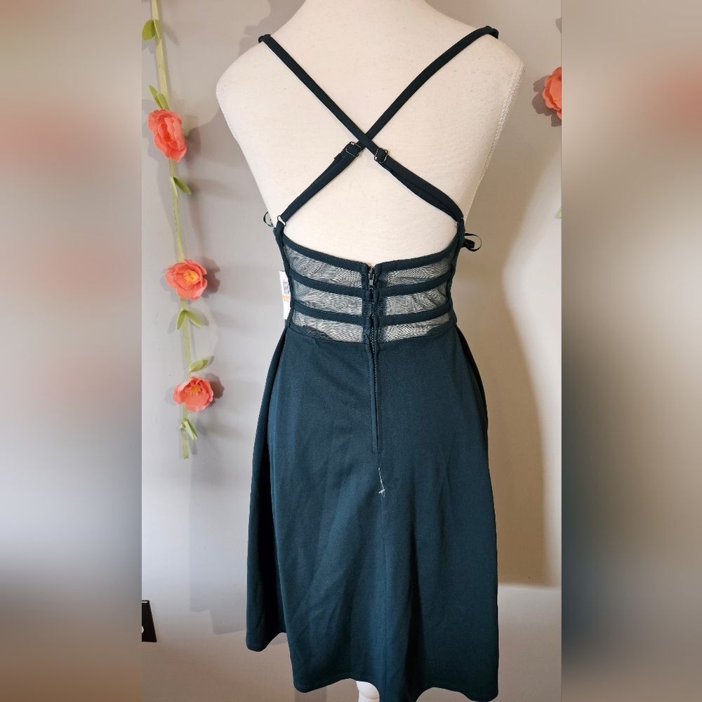 NWT City Studio Skater Mesh Corset Back Mini Dress Plus Size 24W - Picture 3 of 8